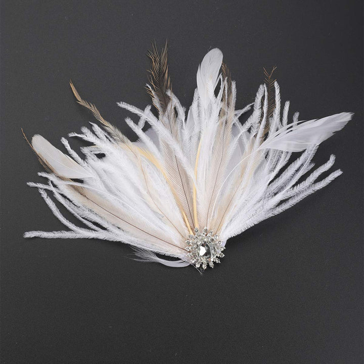 White Vintage Classical Feather Wedding Elegant Hat Fascinators/Headpiece with Crystal