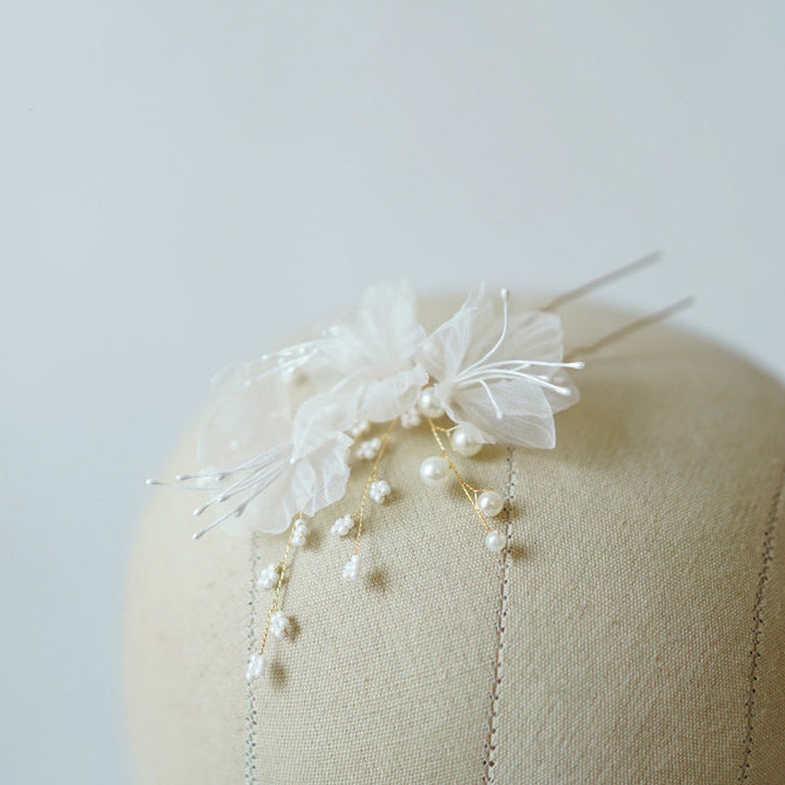 Elegant Organza Wedding Flower Hat Fascinators/Headpiece with Pearls & Beadings