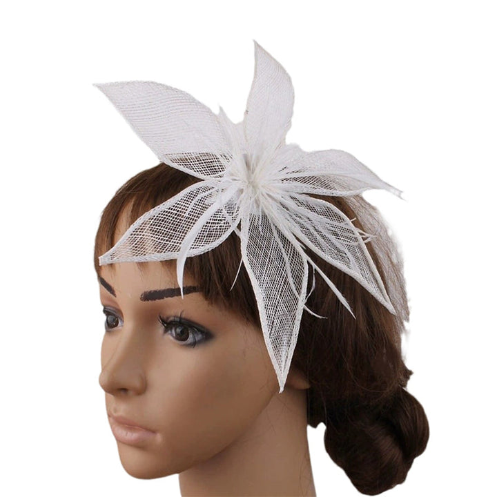 Pink Elegant Faux Linen Fascinator Wedding Evening Party Floral Hat/Headpiece