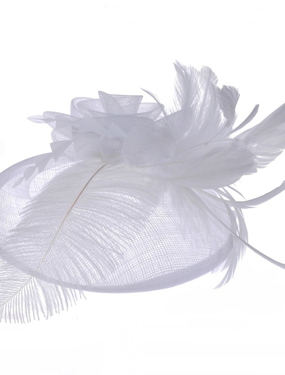 Women's Wedding Party Church Daily Feather Flower Headband Clip/Fascinator