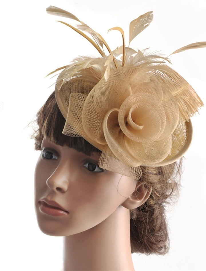 Women's Wedding Party Church Daily Feather Flower Headband Clip/Fascinator