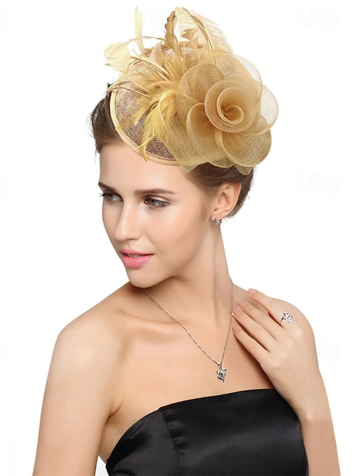 Women's Wedding Party Church Daily Feather Flower Headband Clip/Fascinator