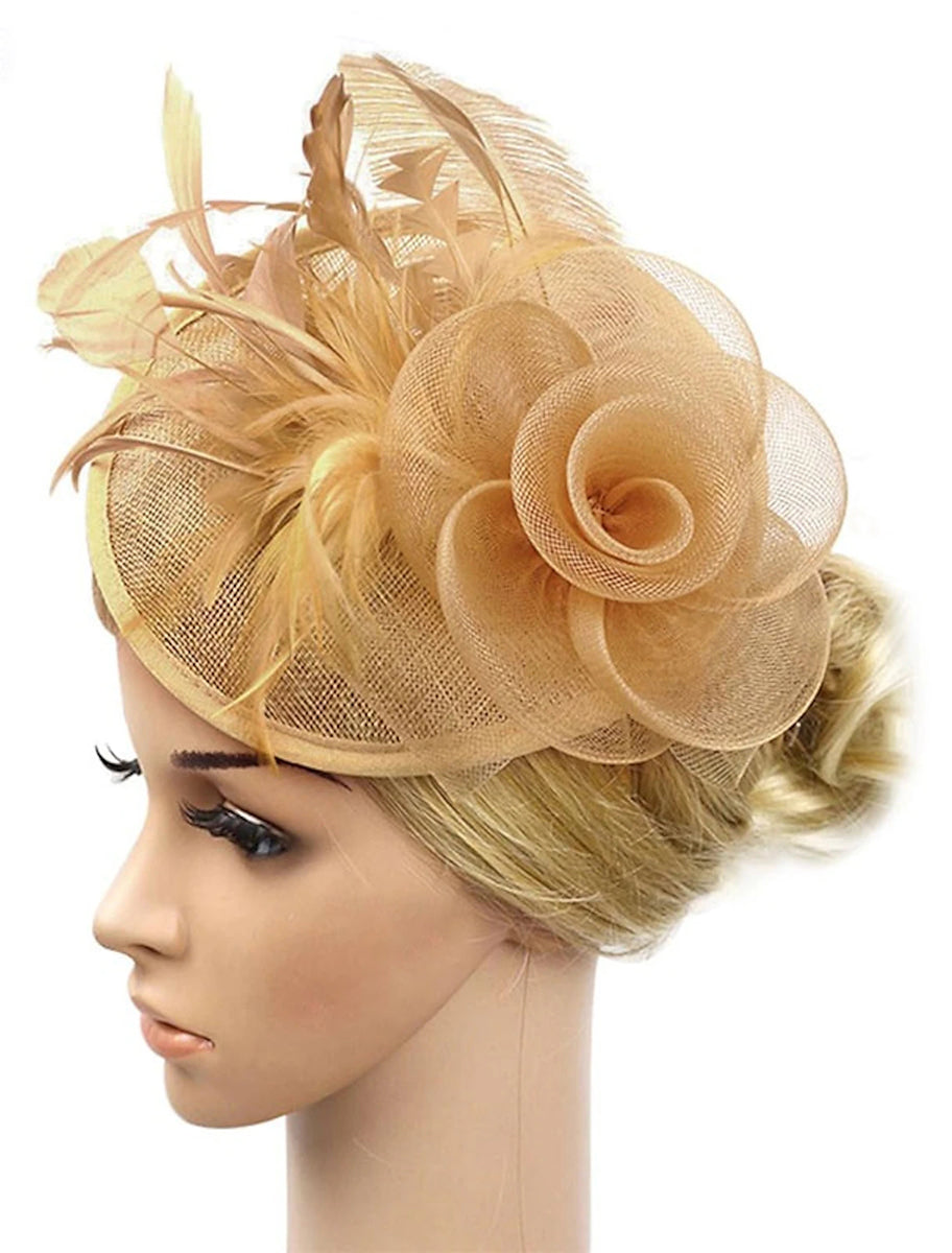 Women's Wedding Party Church Daily Feather Flower Headband Clip/Fascinator