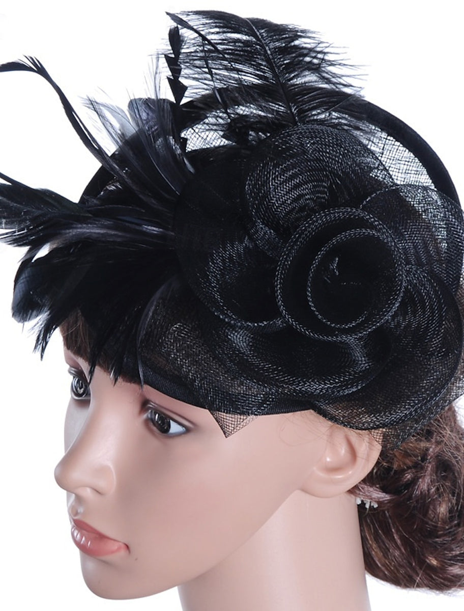 Women's Wedding Party Church Daily Feather Flower Headband Clip/Fascinator