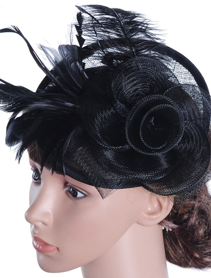 Women's Wedding Party Church Daily Feather Flower Headband Clip/Fascinator