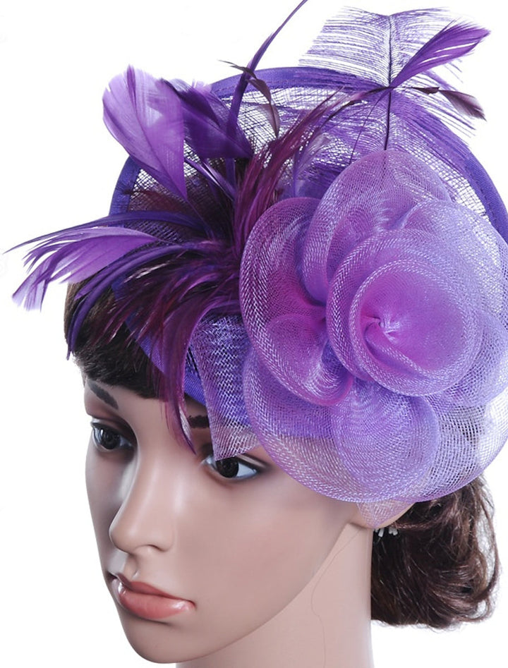 Women's Wedding Party Church Daily Feather Flower Headband Clip/Fascinator