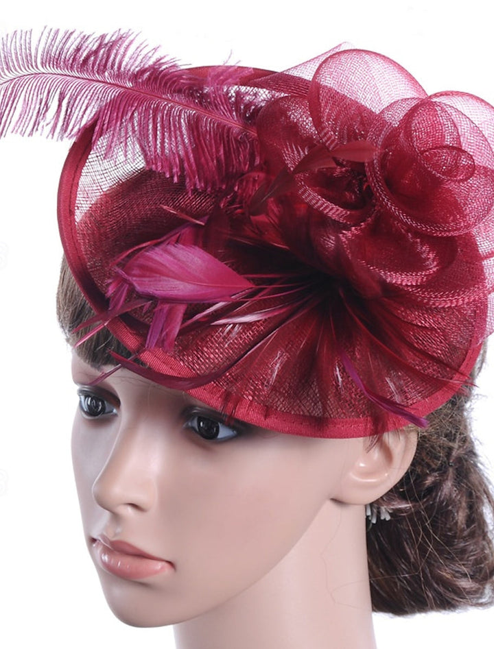 Women's Wedding Party Church Daily Feather Flower Headband Clip/Fascinator