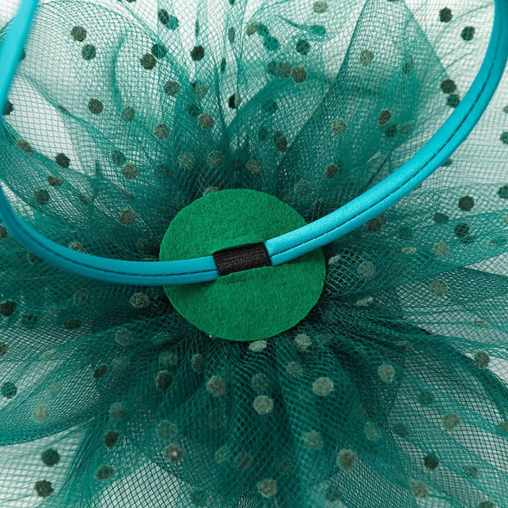 Retro Green Tea Party Cocktail Mesh Feather Flower Headband/Fascinator
