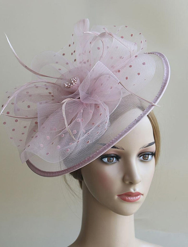 Retro Organza Wedding Party Horse Race Feather Hat/Fascinator With Bow