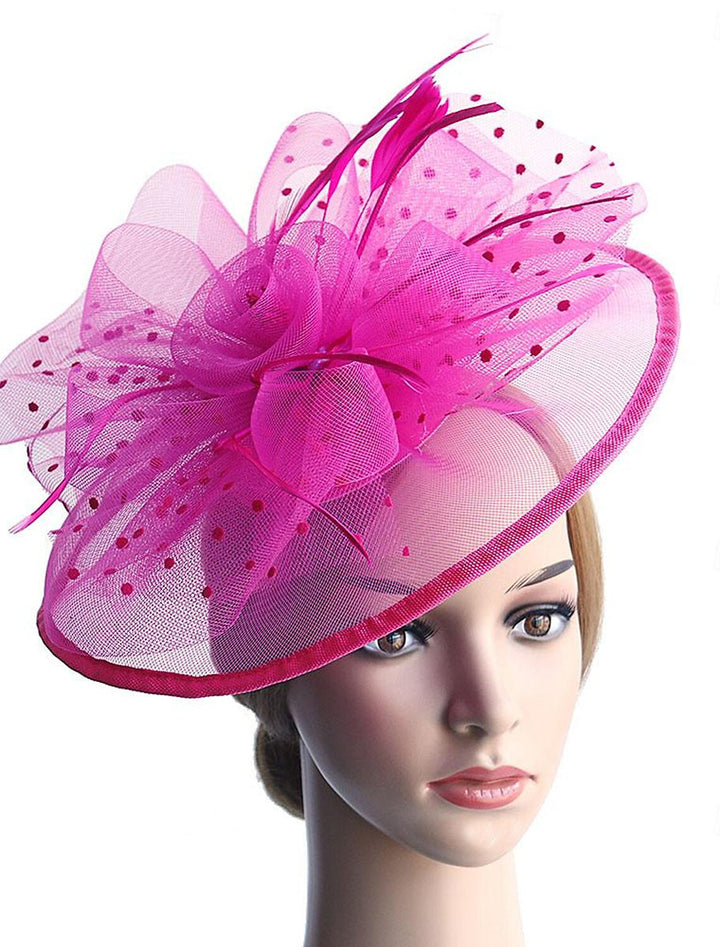 Retro Organza Wedding Party Horse Race Feather Hat/Fascinator With Bow