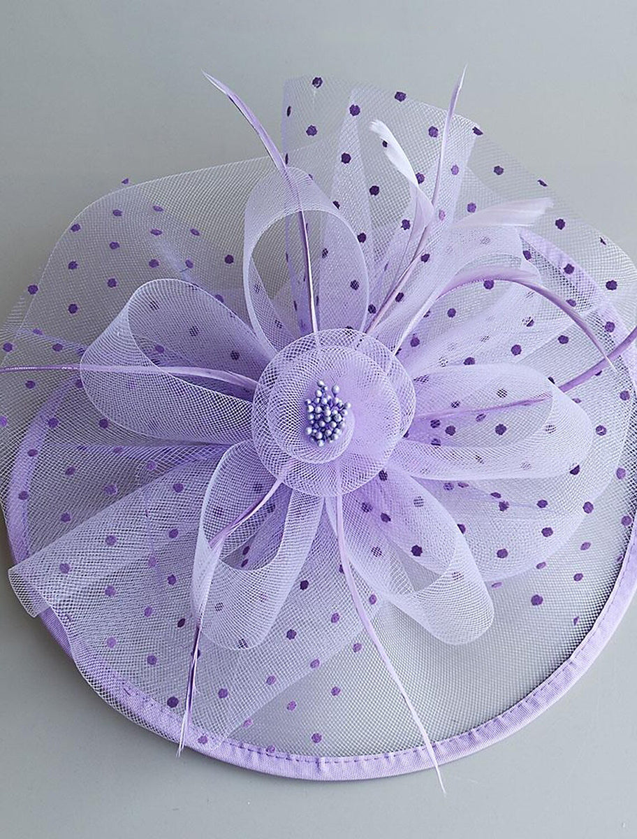 Retro Organza Wedding Party Horse Race Feather Hat/Fascinator With Bow