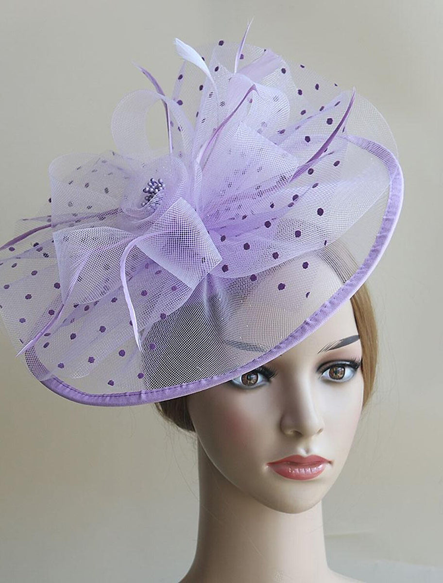 Retro Organza Wedding Party Horse Race Feather Hat/Fascinator With Bow