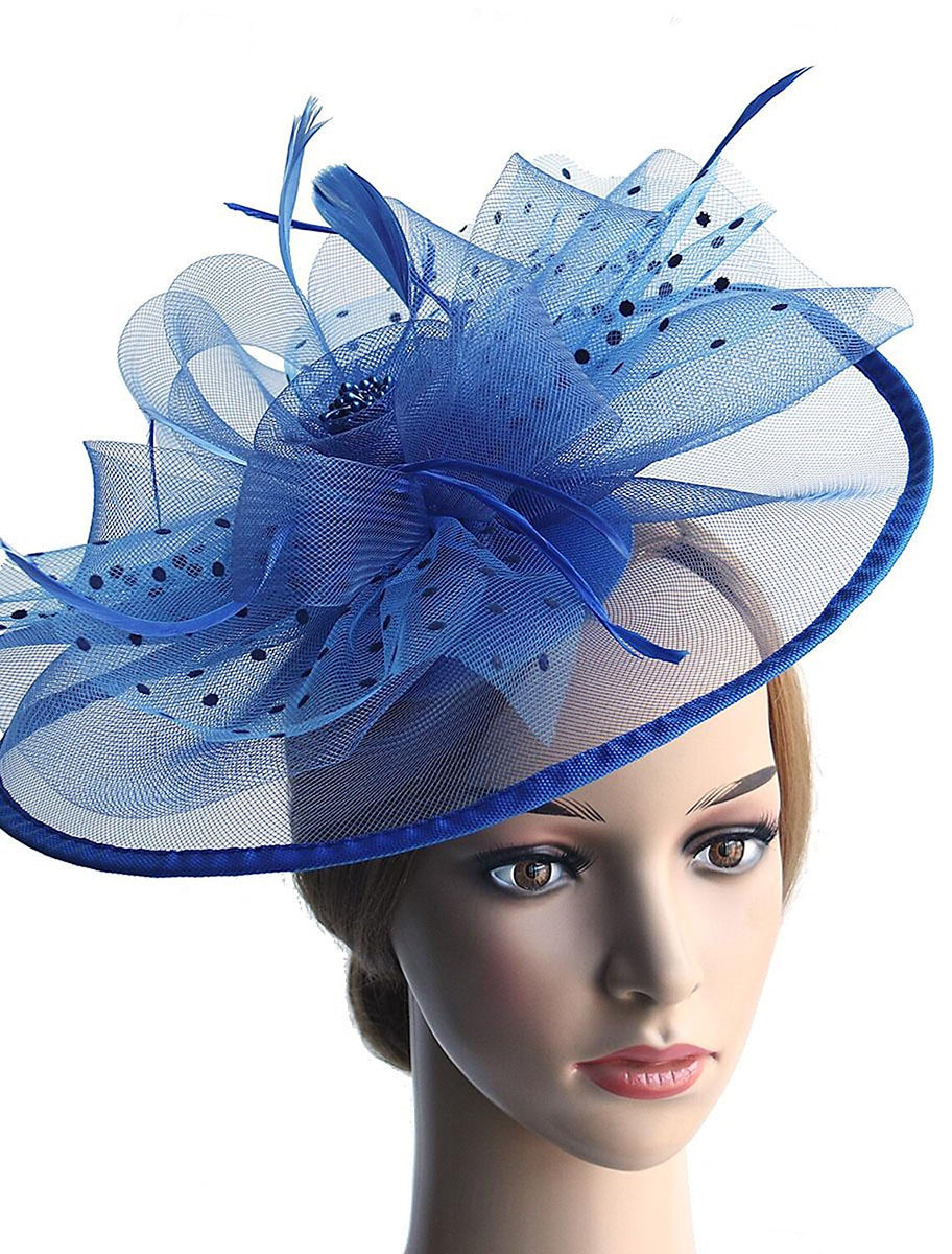 Retro Organza Wedding Party Horse Race Feather Hat/Fascinator With Bow