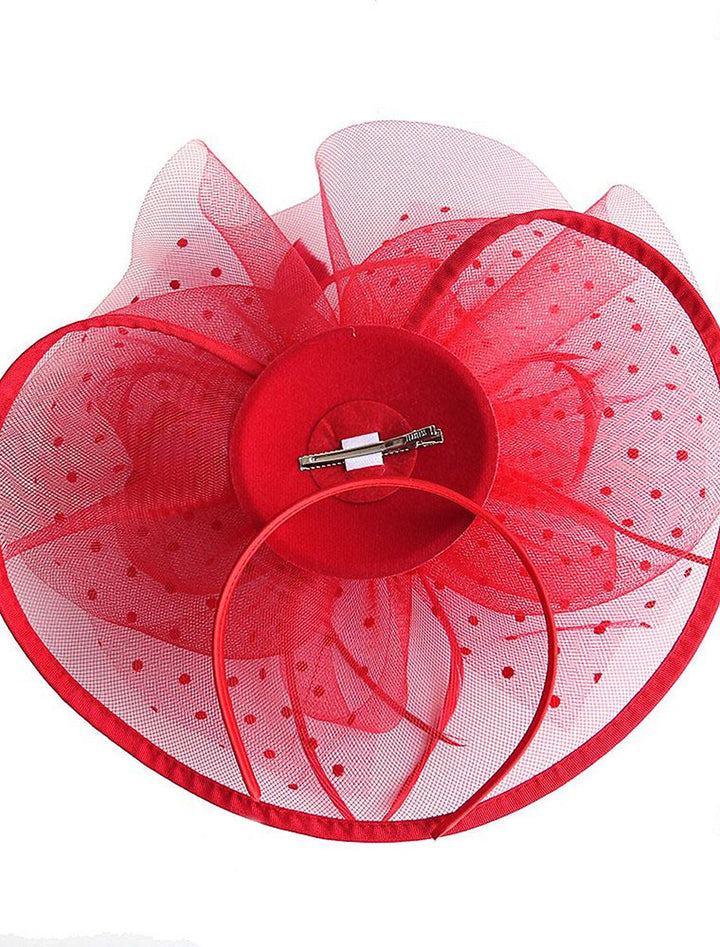 Retro Organza Wedding Party Horse Race Feather Hat/Fascinator With Bow