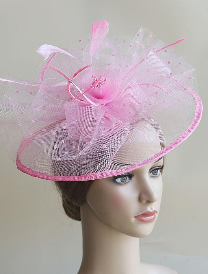 Retro Organza Wedding Party Horse Race Feather Hat/Fascinator With Bow
