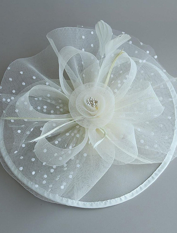 Retro Organza Wedding Party Horse Race Feather Hat/Fascinator With Bow