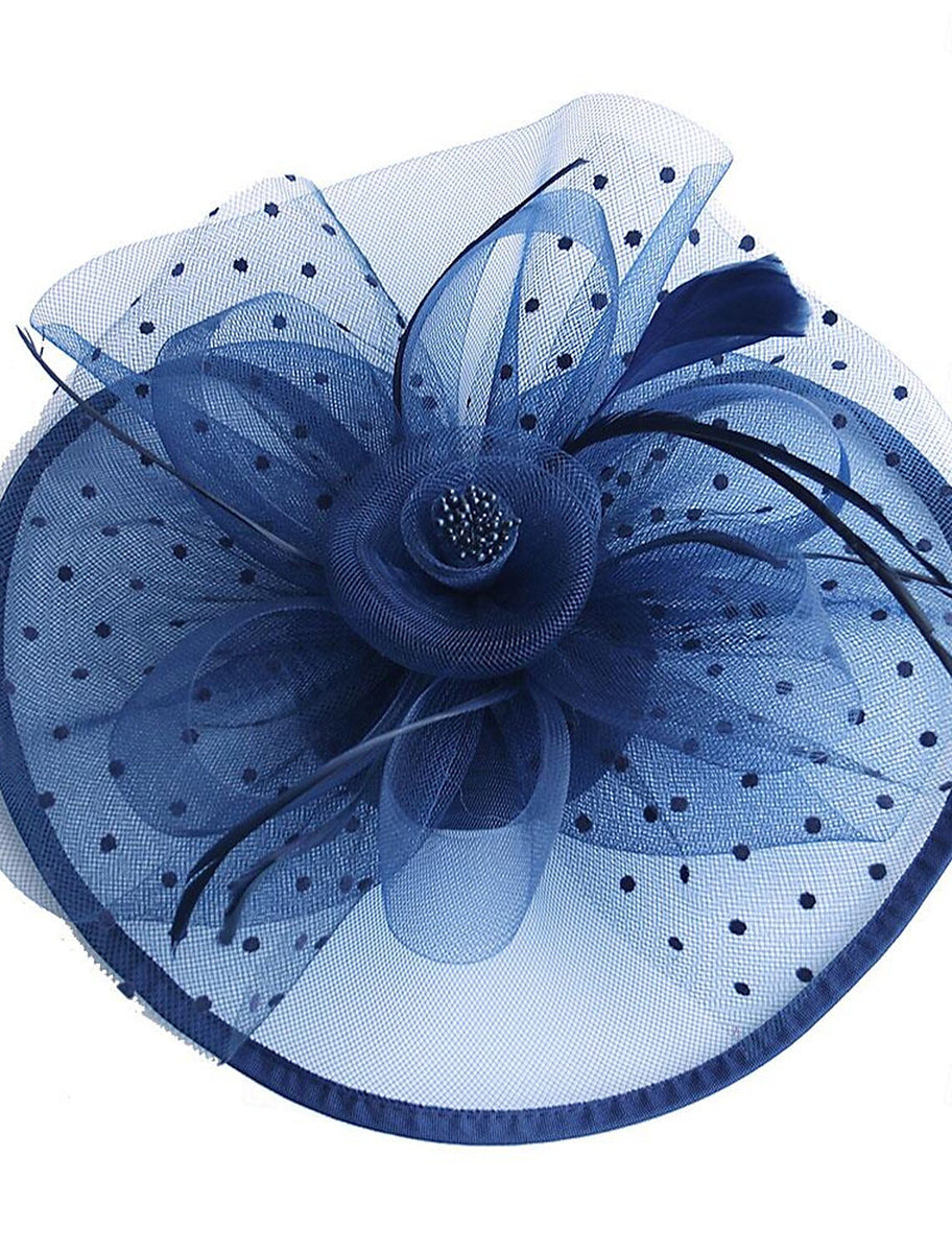Retro Organza Wedding Party Horse Race Feather Hat/Fascinator With Bow