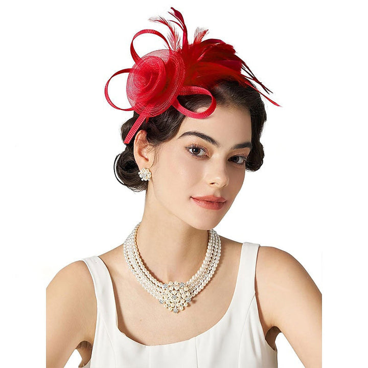 Elegant Retro Tulle Wedding Party Ladies Day Feather Cute Headpiece/Fascinator