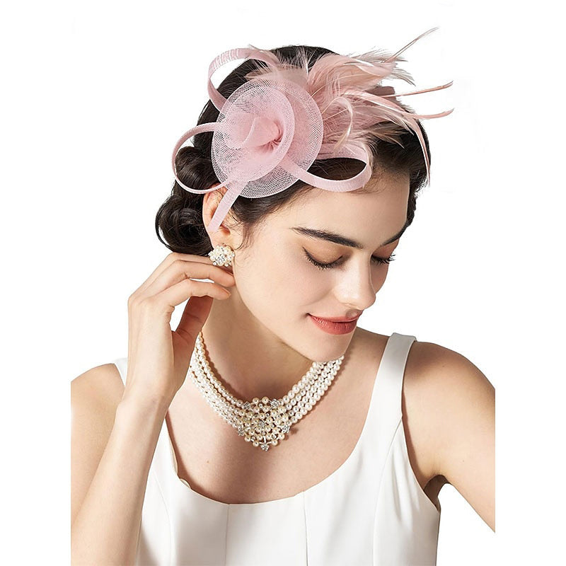 Elegant Retro Tulle Wedding Party Ladies Day Feather Cute Headpiece/Fascinator