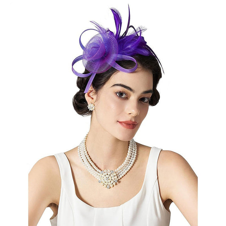 Elegant Retro Tulle Wedding Party Ladies Day Feather Cute Headpiece/Fascinator