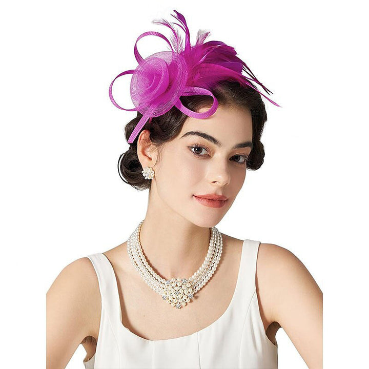 Elegant Retro Tulle Wedding Party Ladies Day Feather Cute Headpiece/Fascinator