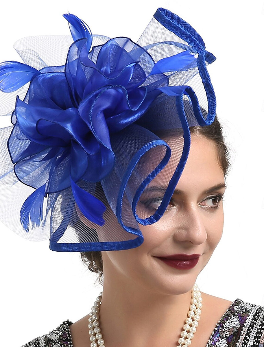 Retro Fascinator Tea Party Ladies Day Feather Minimalist Headpiece/Veil Hat