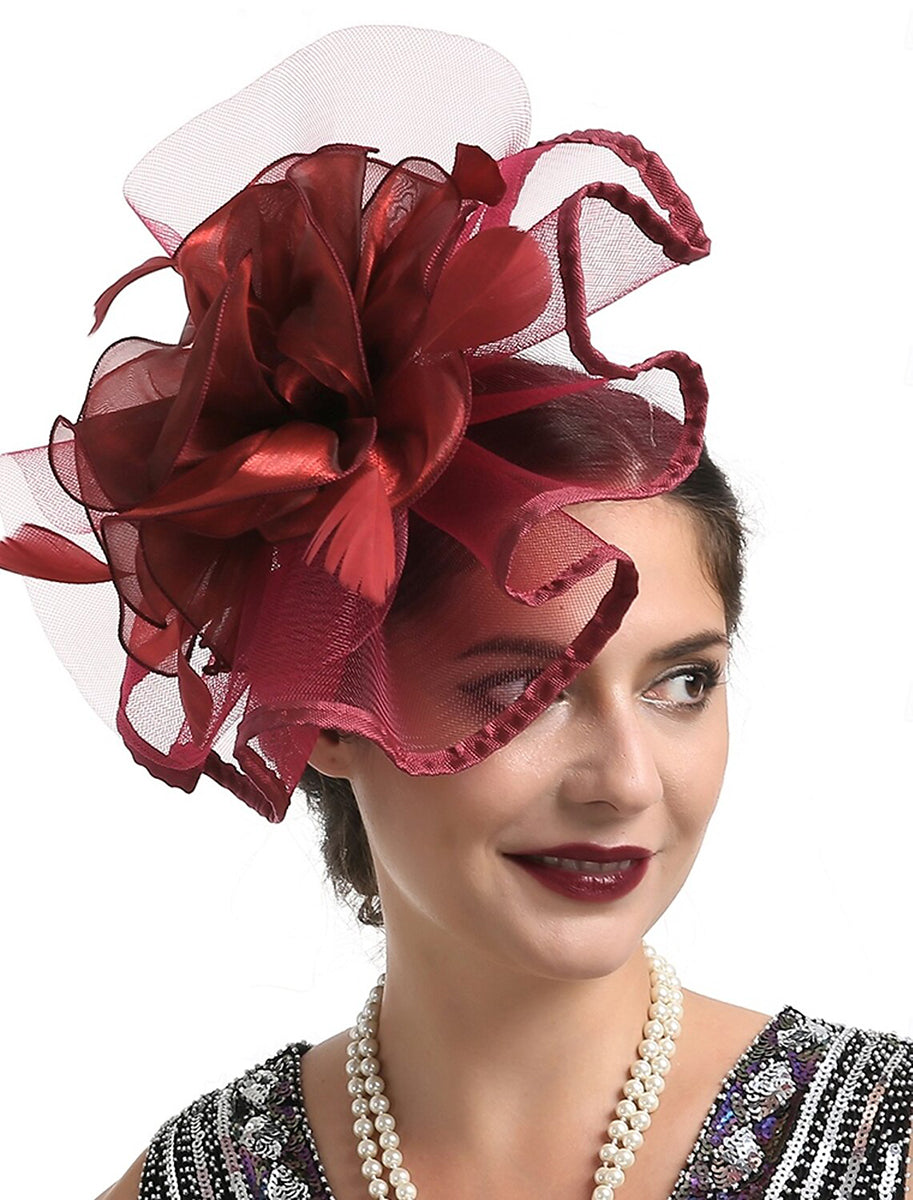 Retro Fascinator Tea Party Ladies Day Feather Minimalist Headpiece/Veil Hat