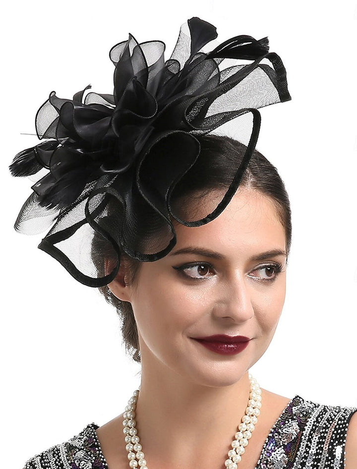 Retro Fascinator Tea Party Ladies Day Feather Minimalist Headpiece/Veil Hat