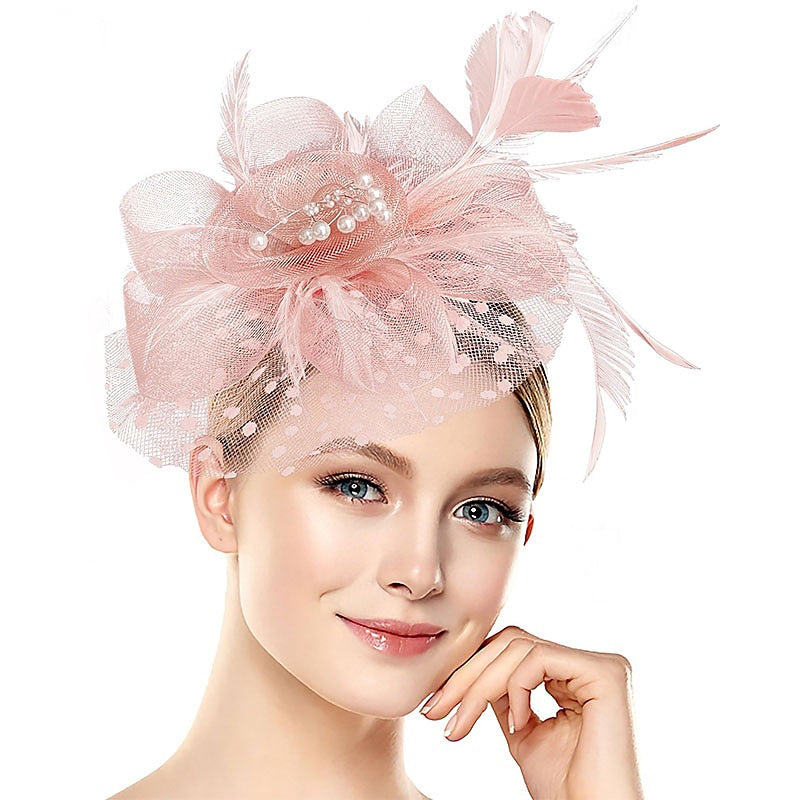 Women's Elegant Wedding Tea Party Feather Floral Cute Cocktail Headpiece/Veil Hat