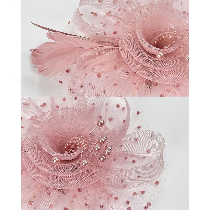 Women's Elegant Wedding Tea Party Feather Floral Cute Cocktail Headpiece/Veil Hat