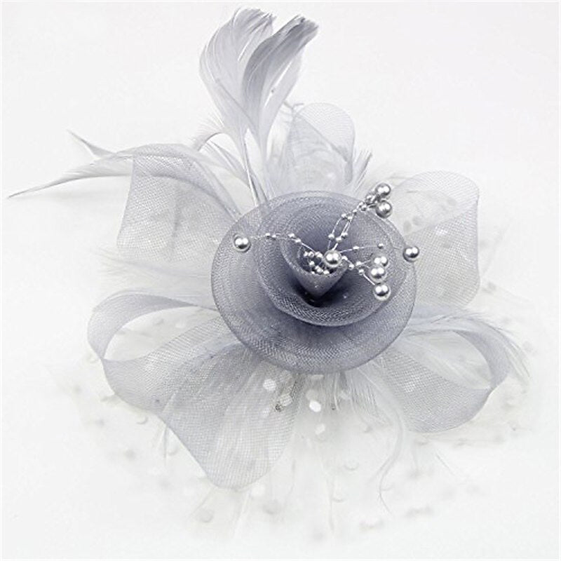 Women's Elegant Wedding Tea Party Feather Floral Cute Cocktail Headpiece/Veil Hat