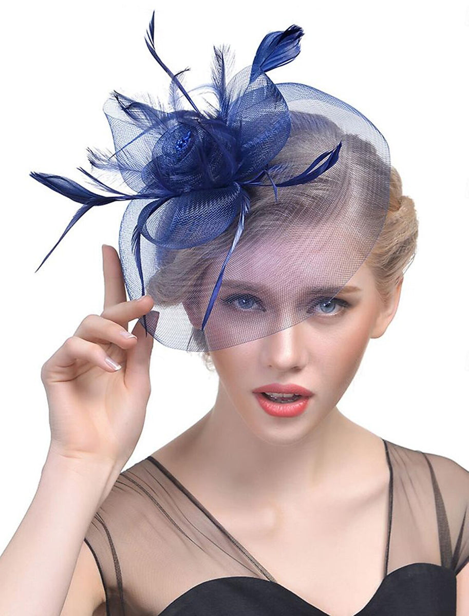 Women's Organza Fedora Hat Tea Party Horse Race Pure colour Headpiece/Veil Hat With Feather