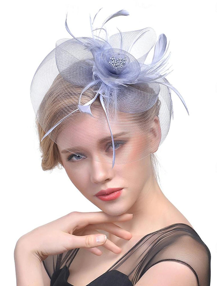 Women's Organza Fedora Hat Tea Party Horse Race Pure colour Headpiece/Veil Hat With Feather