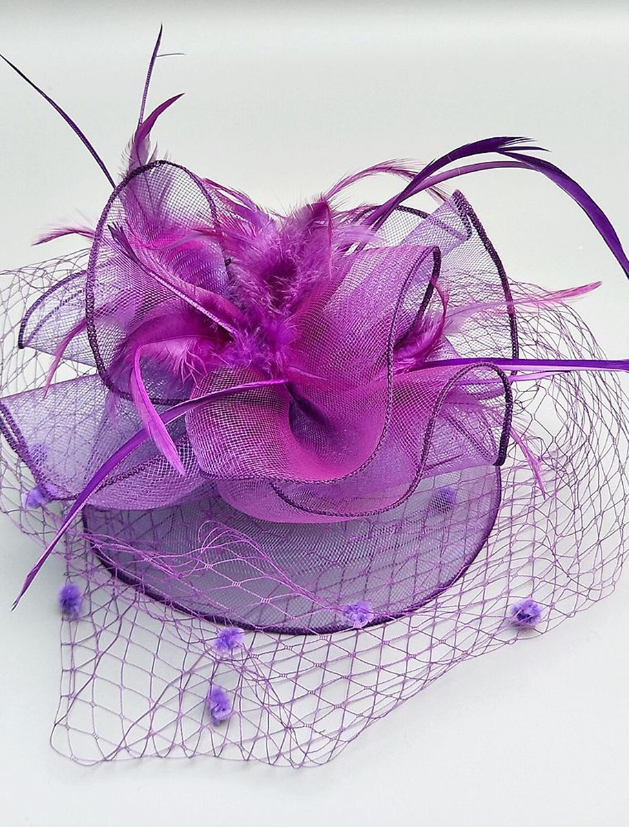 Women's Vintage Kentucky Derby Hat Flower Feather Wedding Headpiece/Headwear