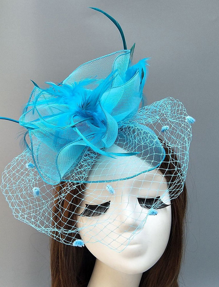 Women's Vintage Kentucky Derby Hat Flower Feather Wedding Headpiece/Headwear