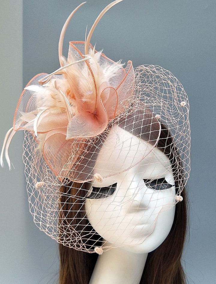 Women's Vintage Kentucky Derby Hat Flower Feather Wedding Headpiece/Headwear