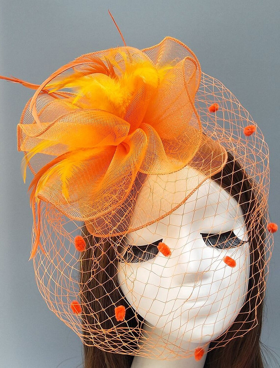 Women's Vintage Kentucky Derby Hat Flower Feather Wedding Headpiece/Headwear