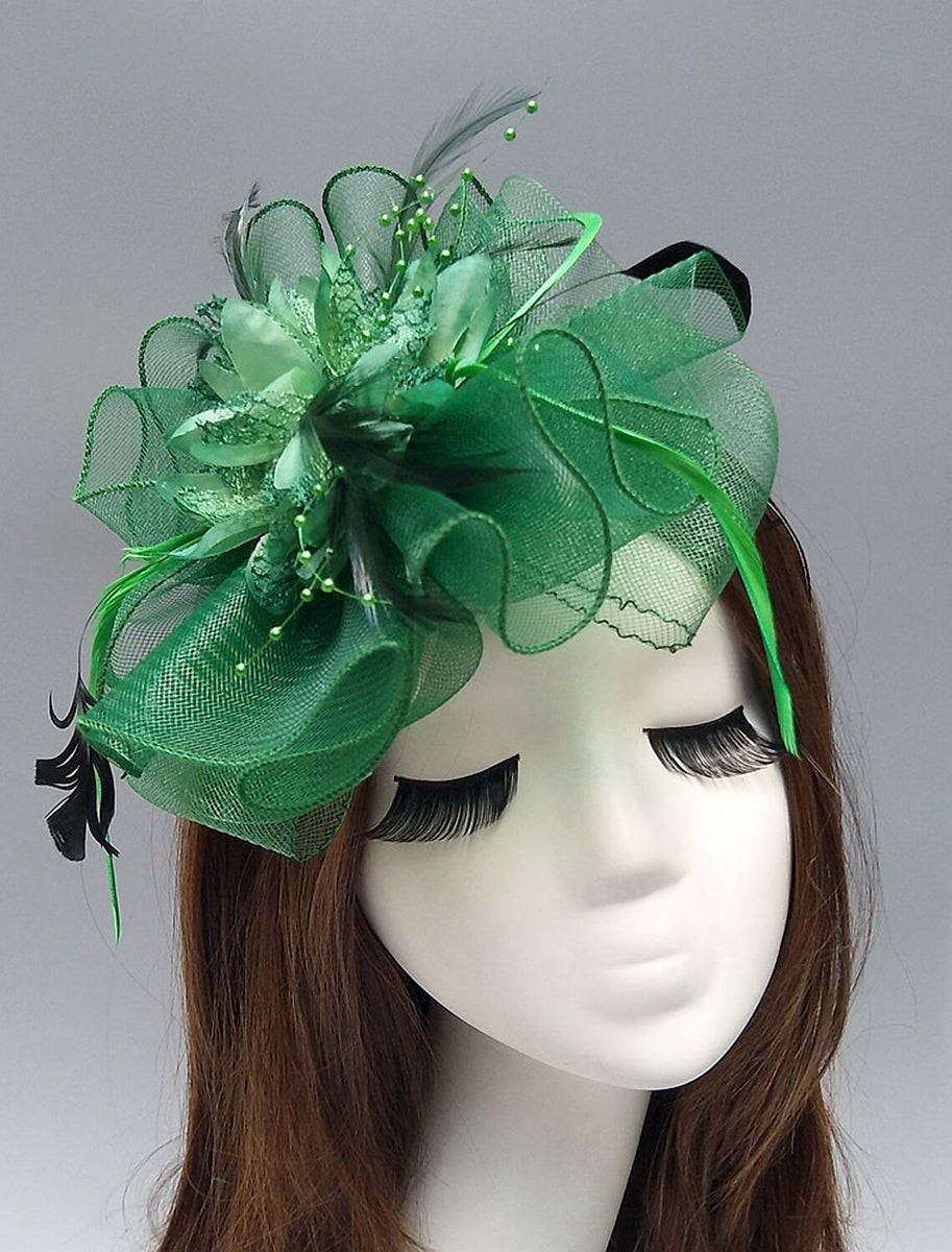 Women's Net Ladies Day Horse Race Flower Wedding Headpiece/Headwear With Feather