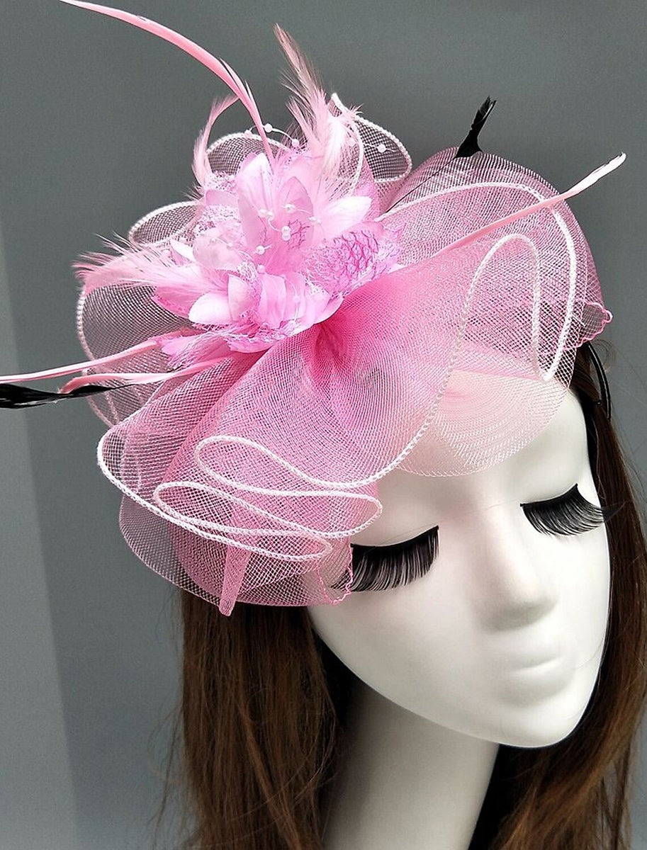 Women's Net Ladies Day Horse Race Flower Wedding Headpiece/Headwear With Feather