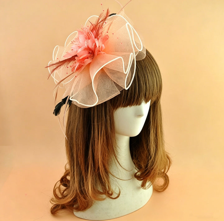 Women's Net Ladies Day Horse Race Flower Wedding Headpiece/Headwear With Feather