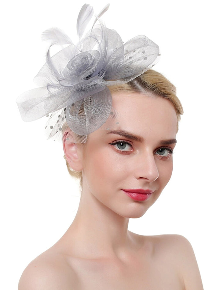 Organza Elegant Wedding Cocktail Party Feather Fascinator/Headpiece With MiniSpot
