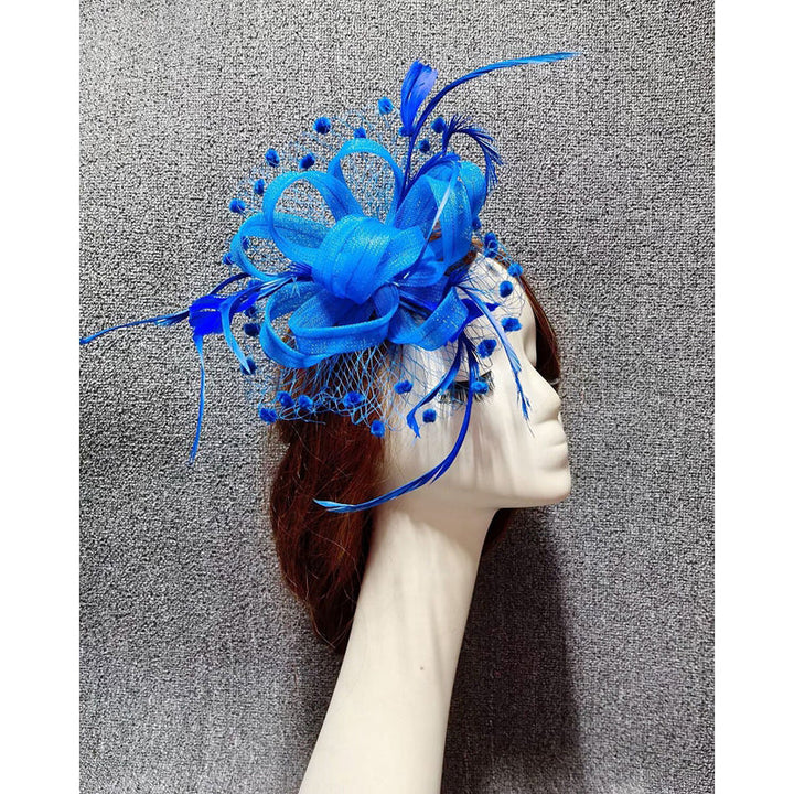 Exquisite Net Wedding Ladies Day Fascinator/Headpiece With Petal & Pom-pom