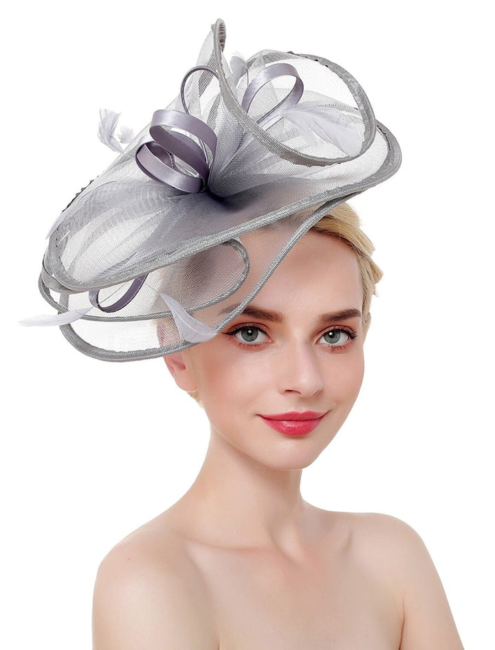 Exaggerated Retro Organza Ladies Day Feather Luxury Bowler Hat/Fascinator