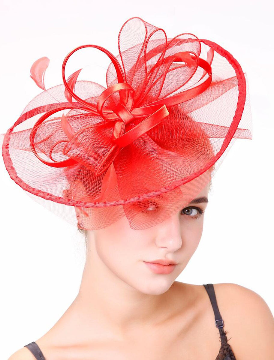 Elegant Organza Ladies Day Horse Race Pure colour Fedora Hat/Fascinator