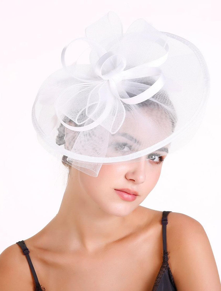 Elegant Organza Ladies Day Horse Race Pure colour Fedora Hat/Fascinator