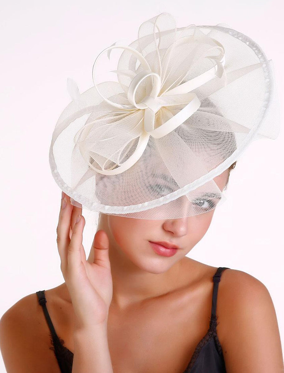 Elegant Organza Ladies Day Horse Race Pure colour Fedora Hat/Fascinator