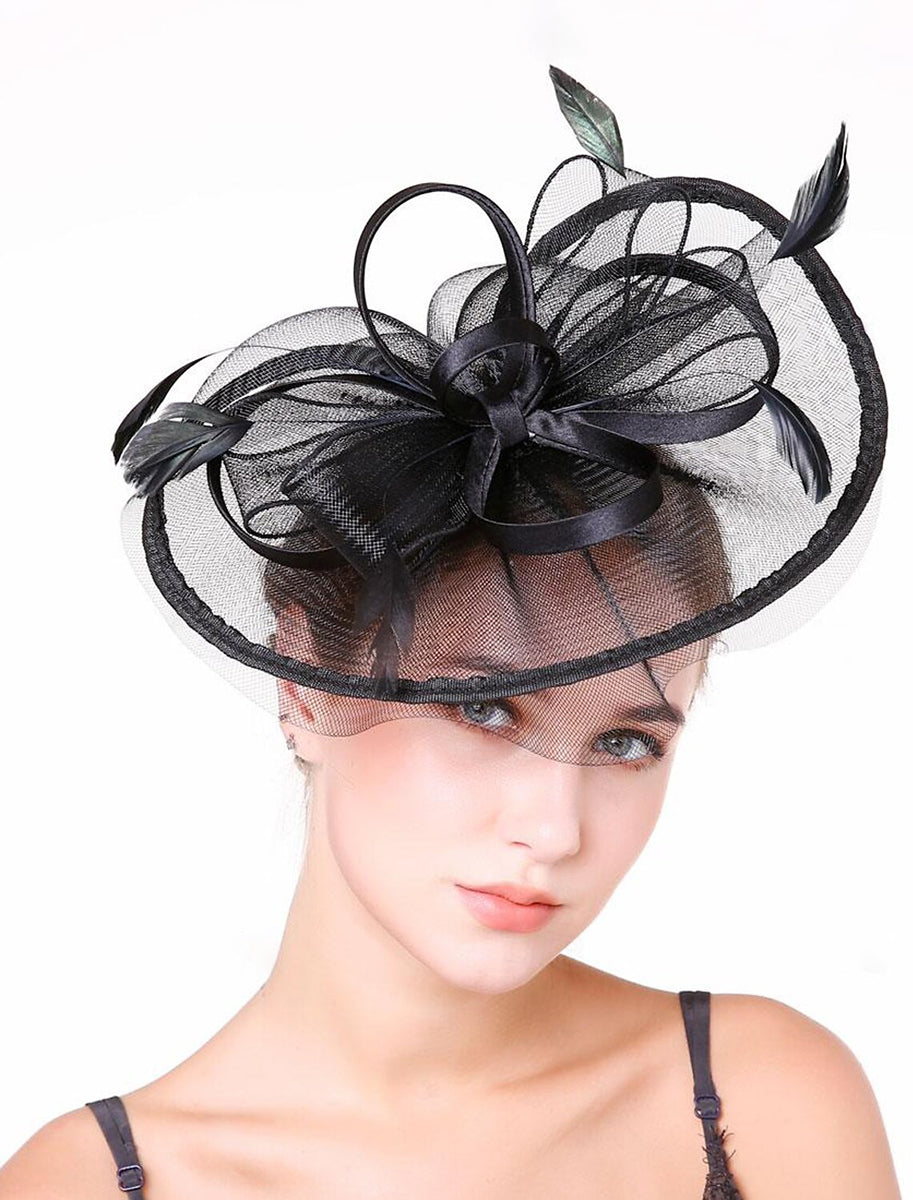 Elegant Organza Ladies Day Horse Race Pure colour Fedora Hat/Fascinator