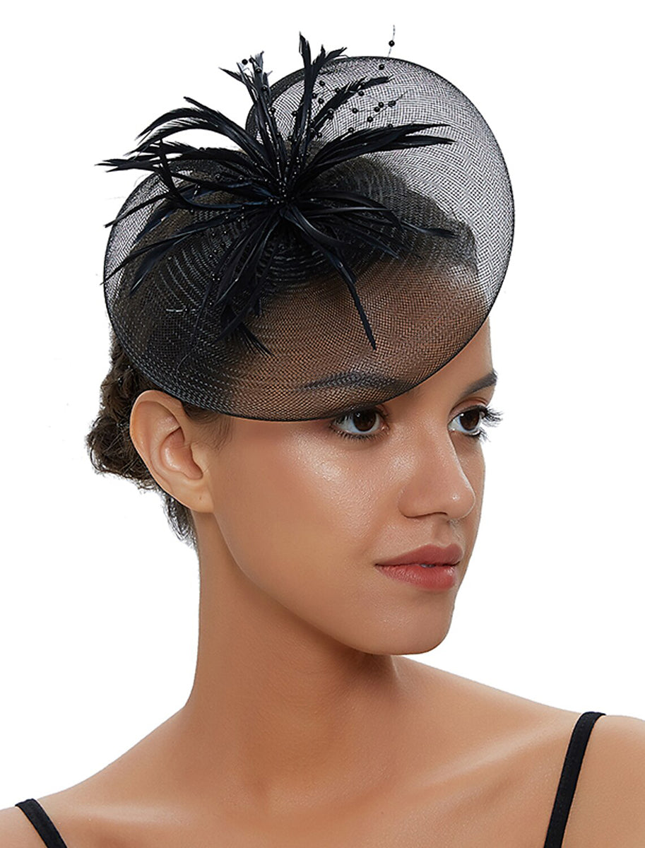 Fuchsia Cute Ladies Day Wedding Party Cocktail Feather Kentucky Derby Hat/Fascinator