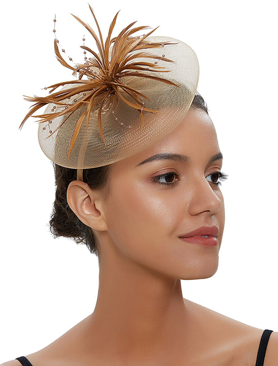 Fuchsia Cute Ladies Day Wedding Party Cocktail Feather Kentucky Derby Hat/Fascinator