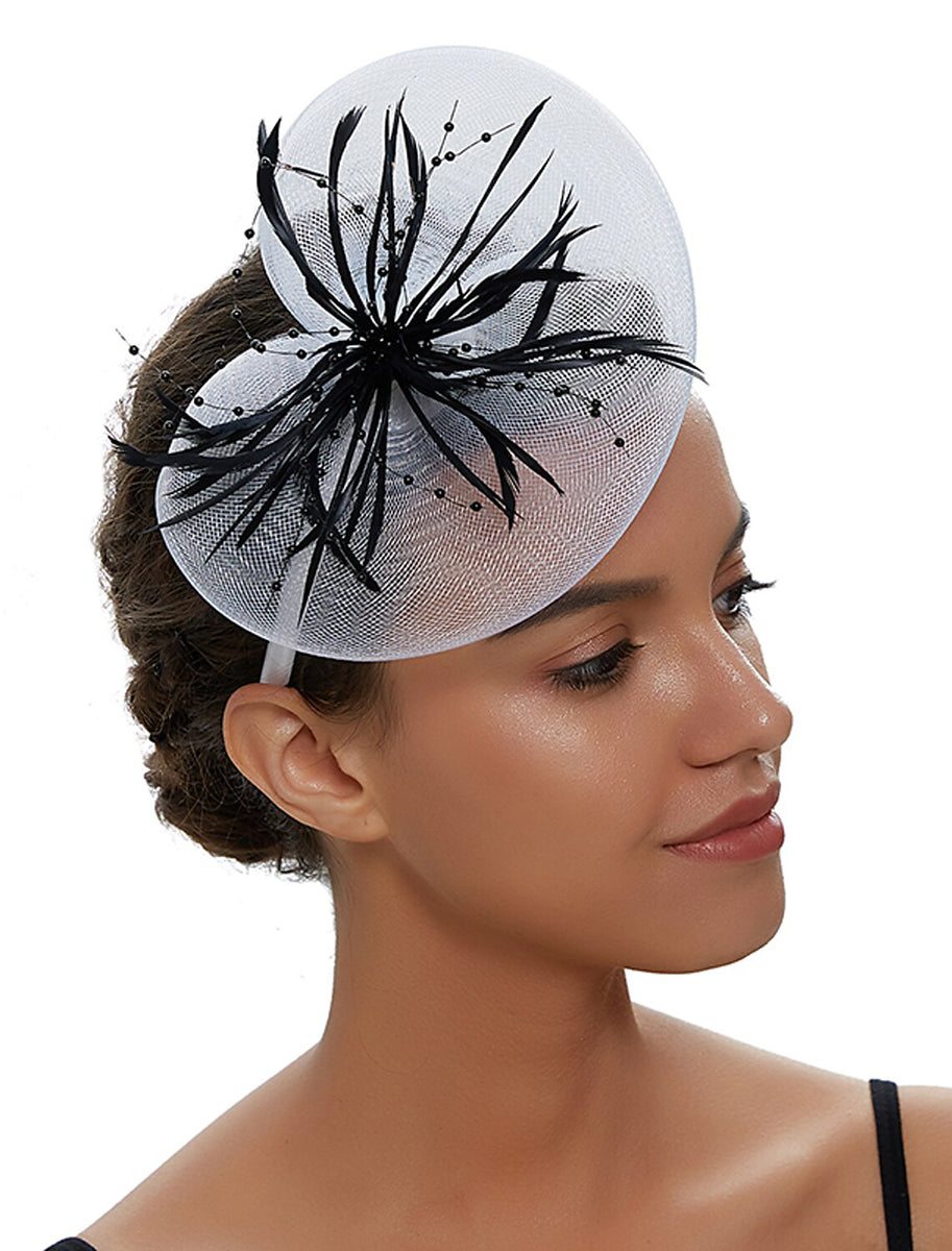 Fuchsia Cute Ladies Day Wedding Party Cocktail Feather Kentucky Derby Hat/Fascinator